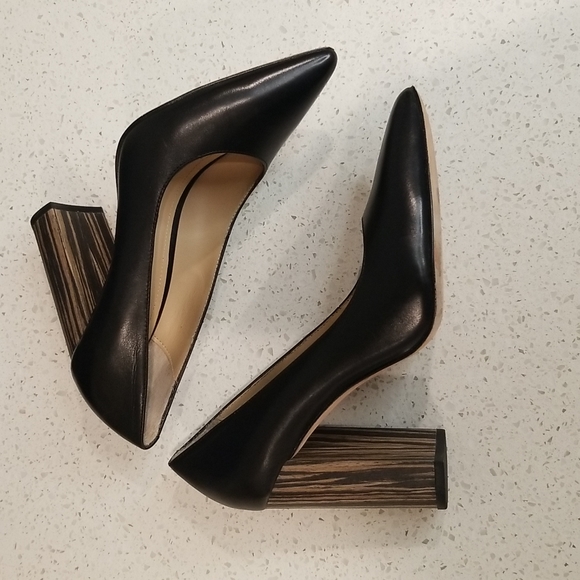 Pour La Victoire Celine Wood Block Heels size 7.5 - Picture 3 of 8